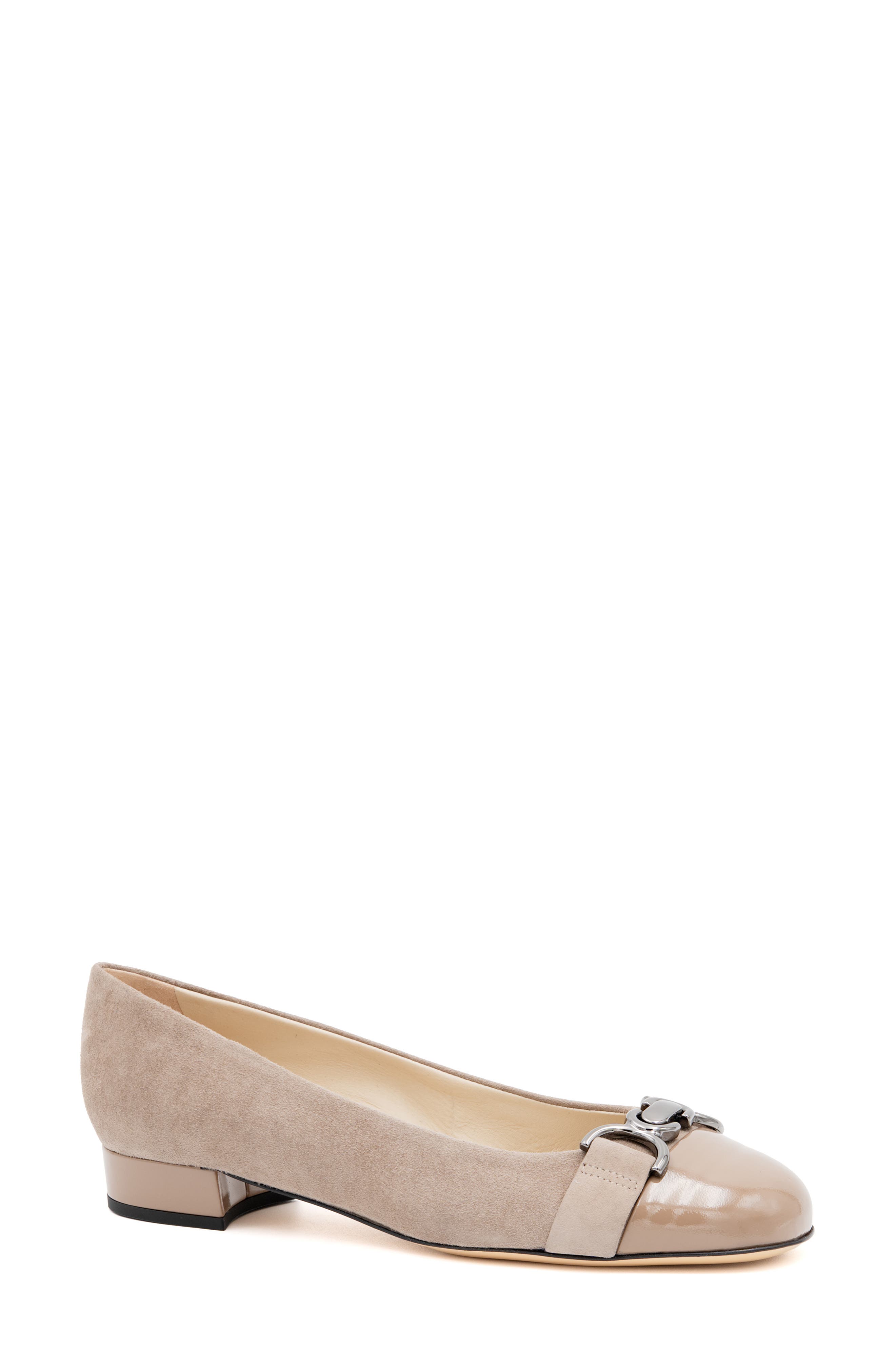Amalfi by Rangoni Miele Cap Toe Pump, Main, color, Oat Cashmere Vernice Gunmetal