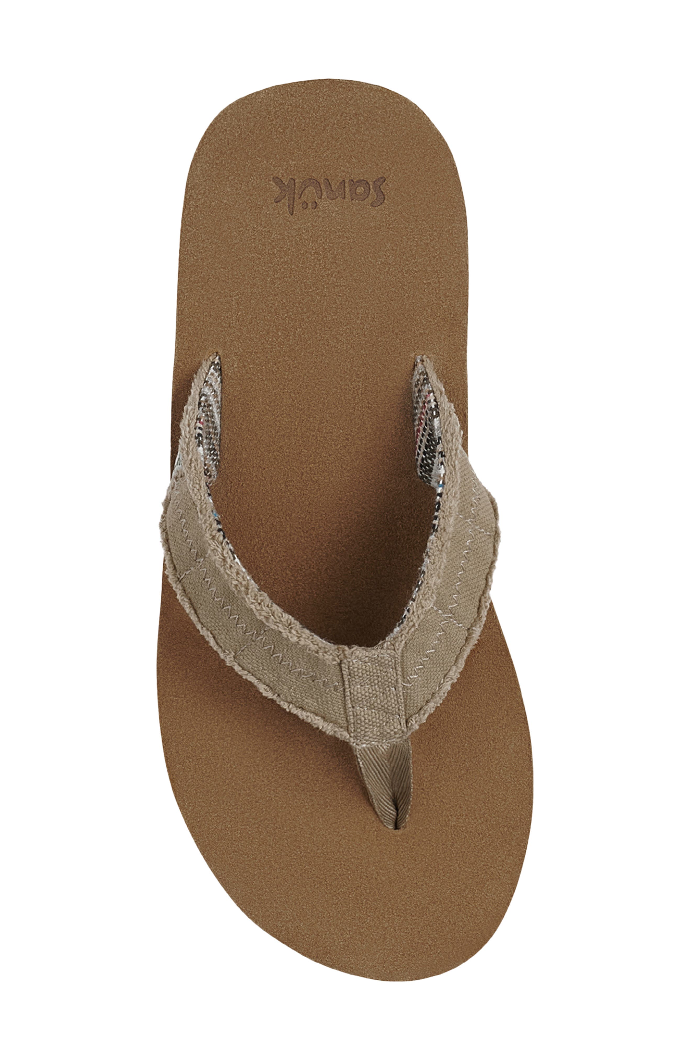 Fraid Not Flip Flop, Alternate, color, NATURAL