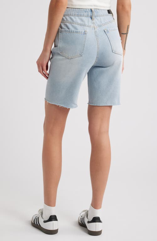 Shop Ptcl Nola High Waist Deconstructed Cutoff Bermuda Shorts In Faded Indigo Decon