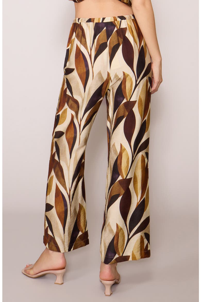 Floral Print Ankle Pants, Alternate, color, MULTI LEAF
