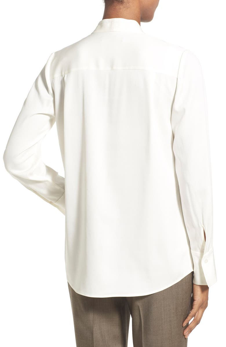 Classiques Entier<sup>®</sup> Pleat V-Neck Stretch Silk Blouse, Alternate, color, 