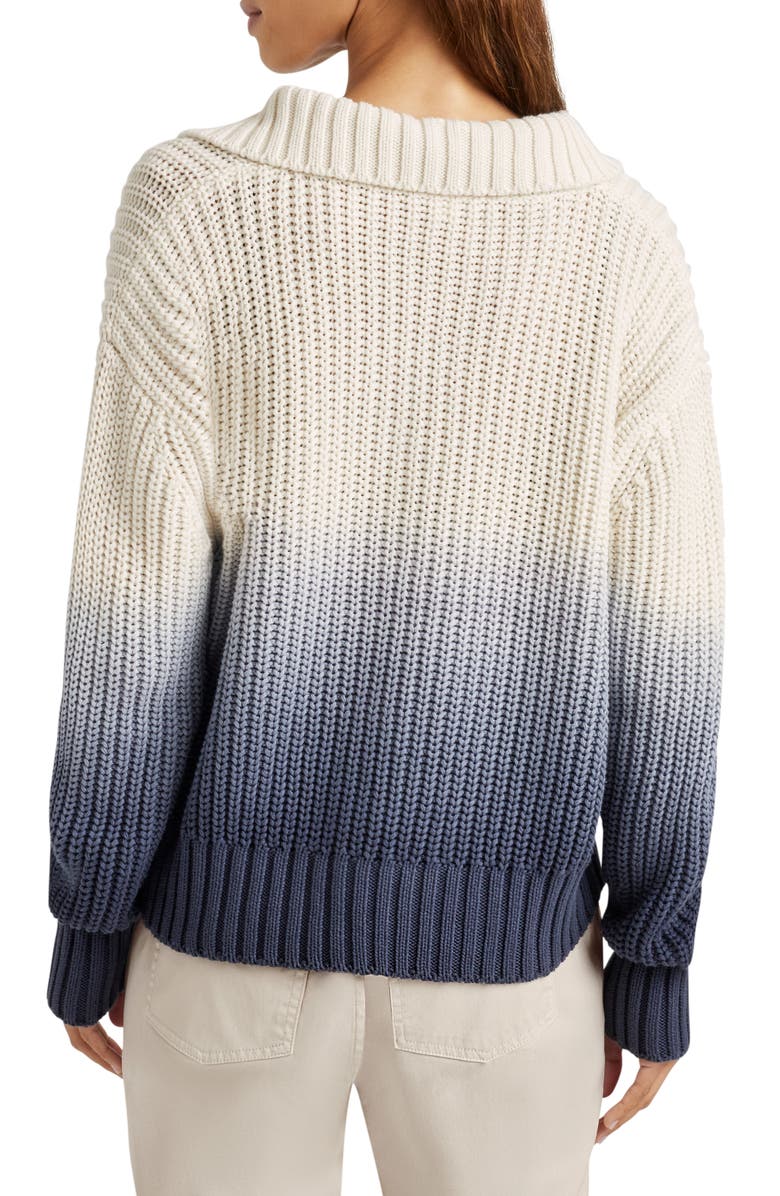 Splendid Raya Ombré Cotton Polo Sweater, Alternate, color, 