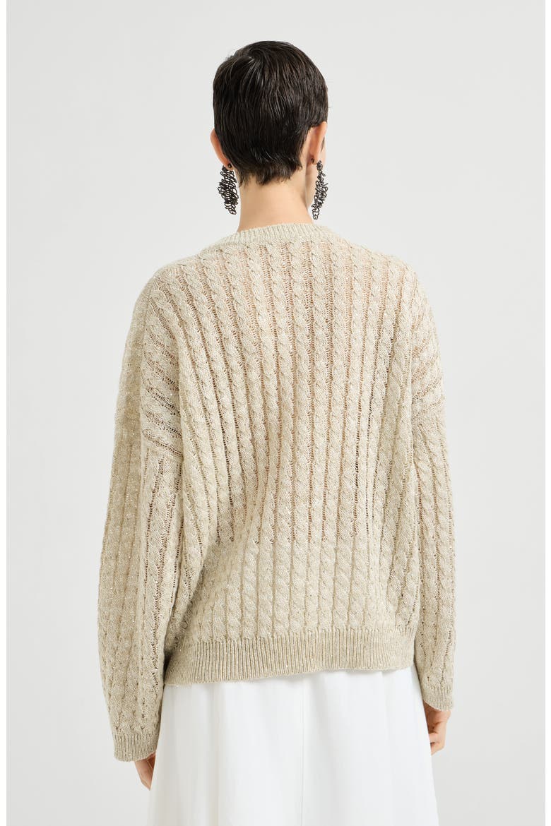 Dazzling Cable sweater, Alternate, color, Beige