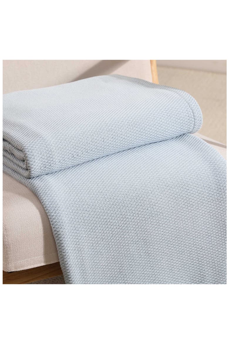 SOLID COTTON PIQUE BLANKET, Alternate, color, BLUE
