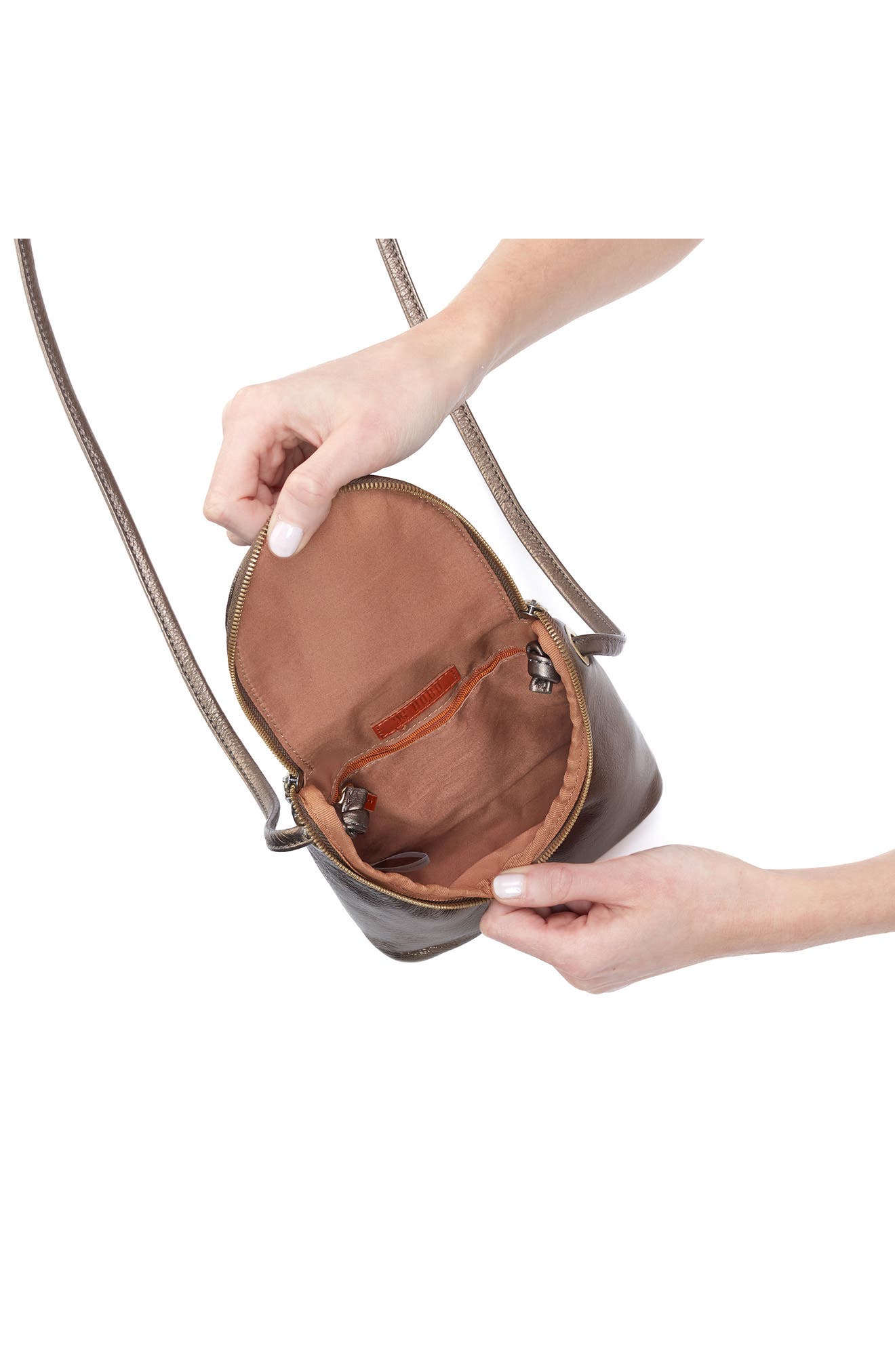 Fern Saddle Bag, Alternate, color, PEWTER
