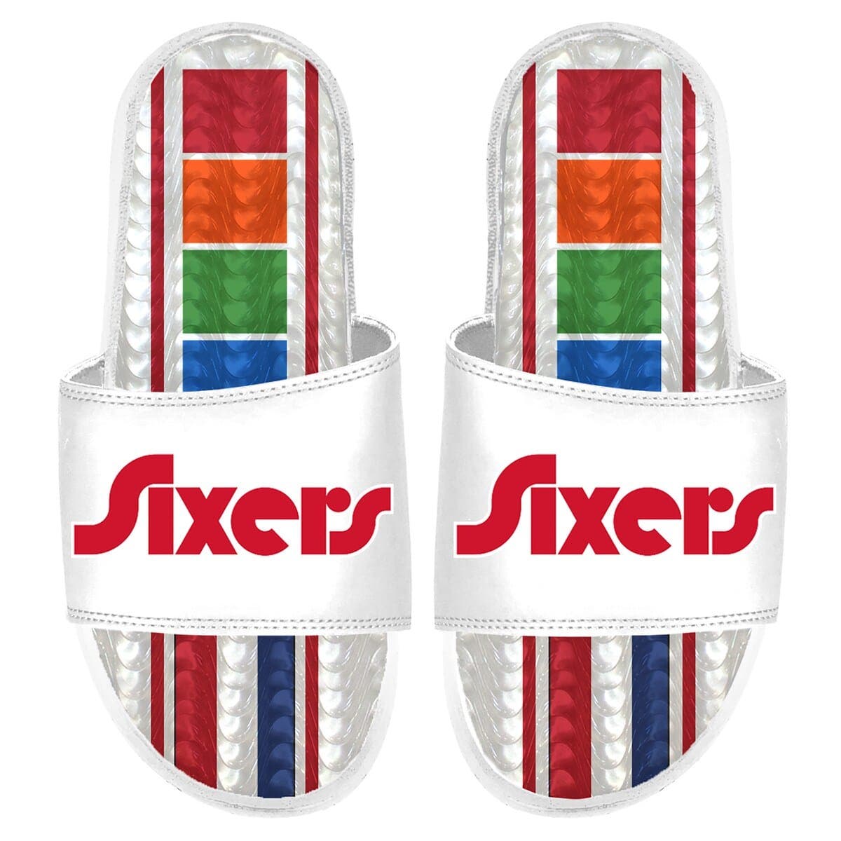 ISLIDE Men's ISlide Philadelphia 76ers 2024/25 City Edition Gel Slide Sandals, Alternate, color, White