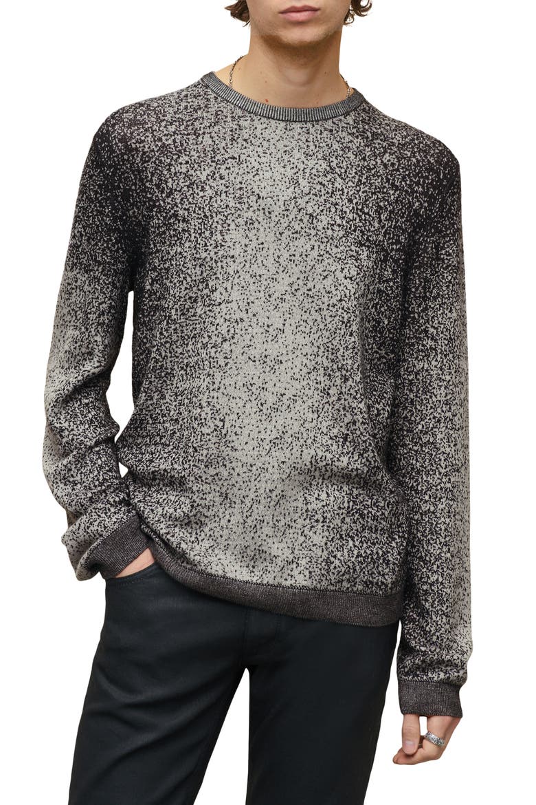 Tyrrell Pixel Regular Fit Cotton, Alpaca & Silk Sweater, Main, color, BLACK