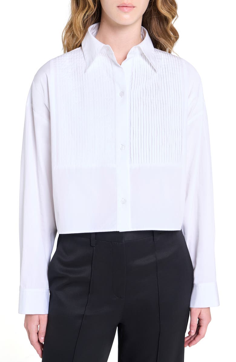 TWP Soon To Be Ex Bib Cotton Button-Up Shirt, Main, color, White