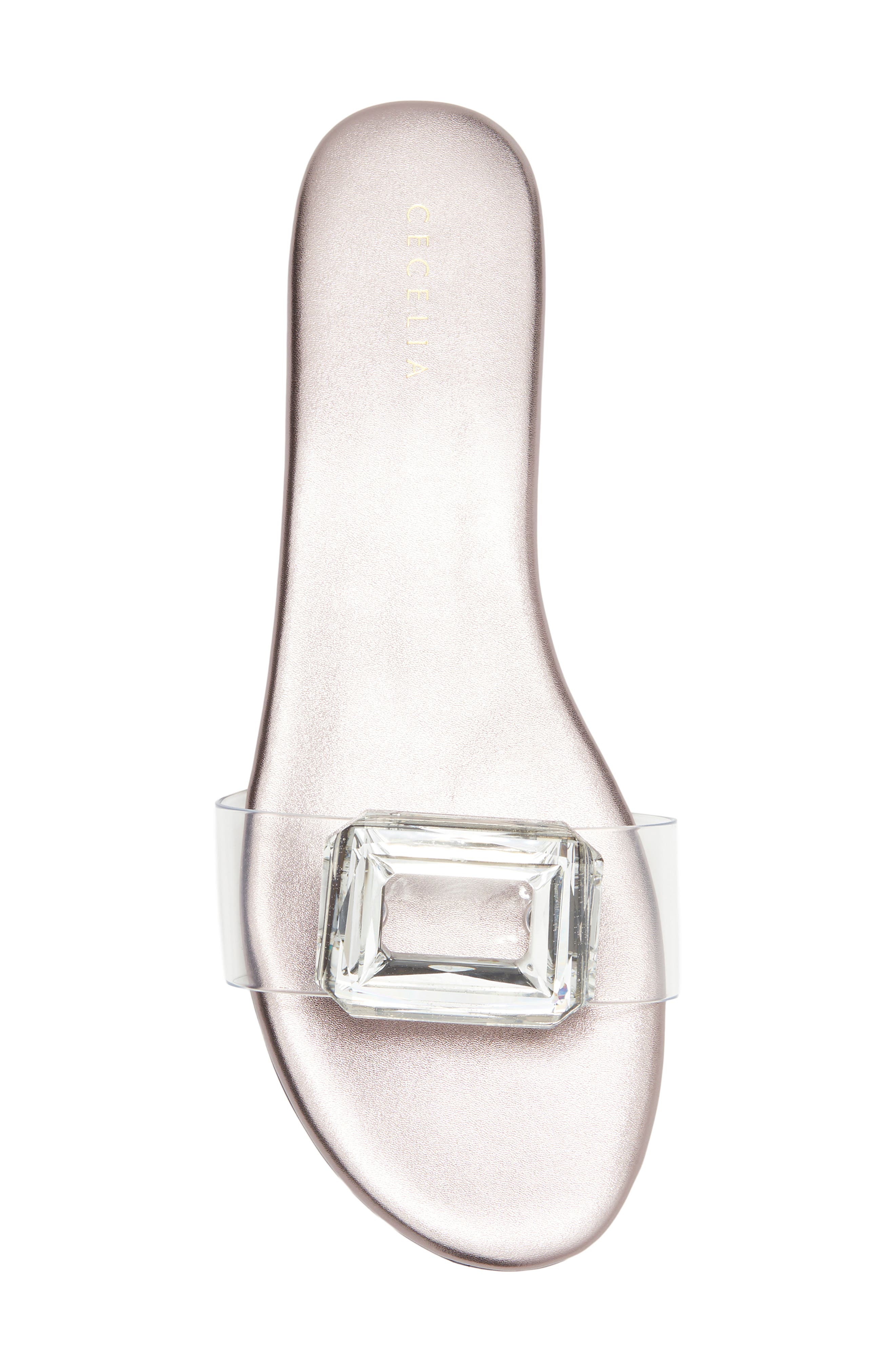 Cecelia New York Phillis Transparent Slide Sandal, Alternate, color, Pewter