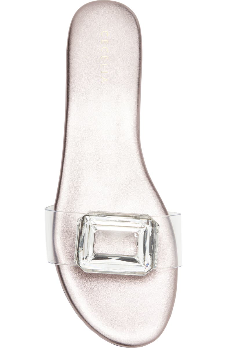 Cecelia New York Phillis Transparent Slide Sandal, Alternate, color, Pewter