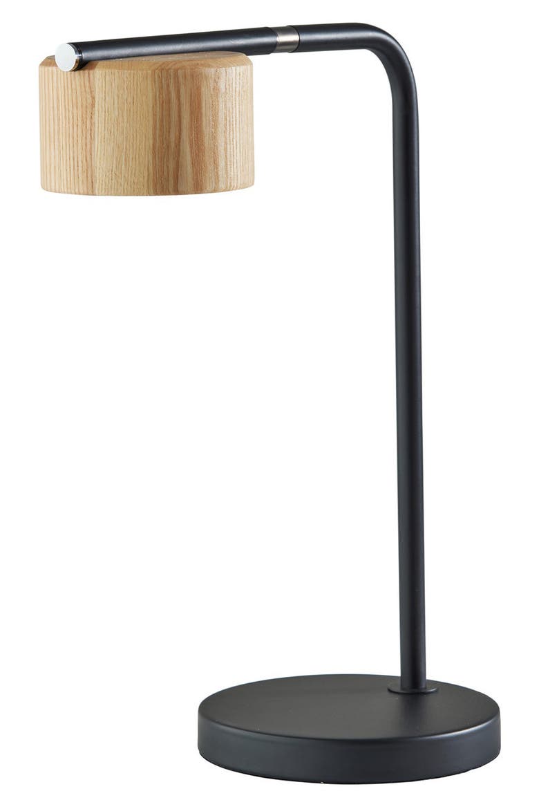 Roman LED Desk Lamp, Main, color, BLACK / NATURAL WOOD