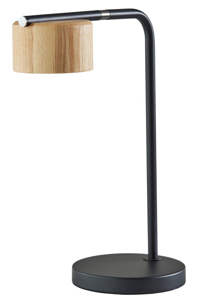ADESSO LIGHTING Roman LED Desk Lamp, Main, color, Black / Natural Wood