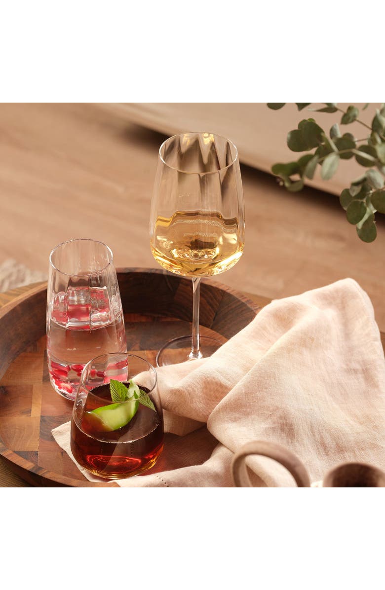 Zsa Zsa Zsu Poznan Glass White Wine Glass  17 Oz. Transparent Set Of 2, Alternate, color, Clear