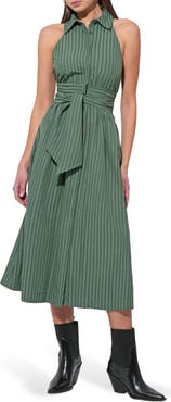 Adelyn Rae Rosa Flutter Halter Collared Midi Dress