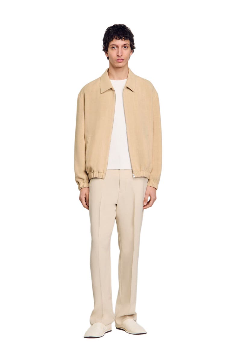 SANDRO Zip-up jacket, Main, color, Oats
