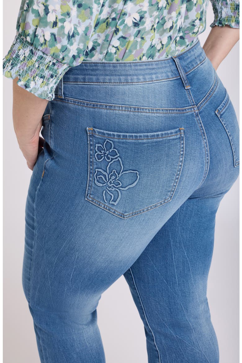 Marilyn Floral Pocket Straight Leg Ankle Jeans, Alternate, color, PACIFICA