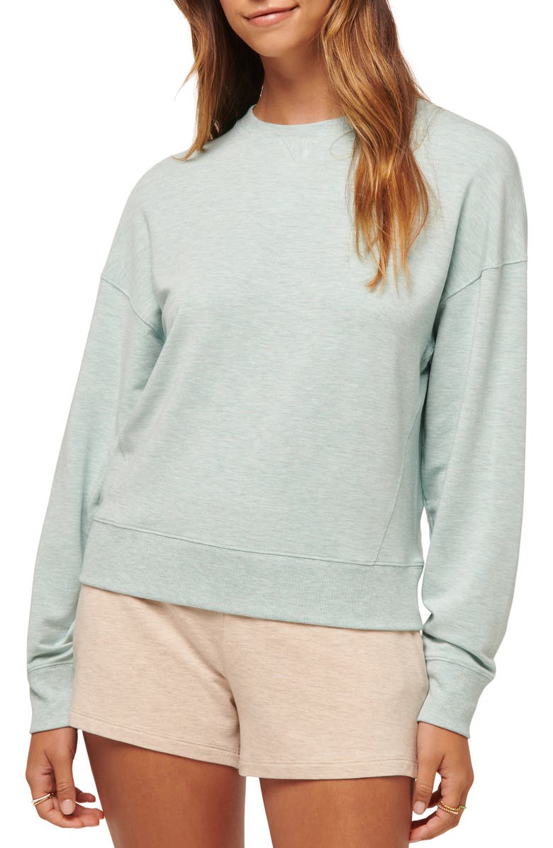 TravisMathew Cloud Sweatshirt, Main, color, Heather Ether