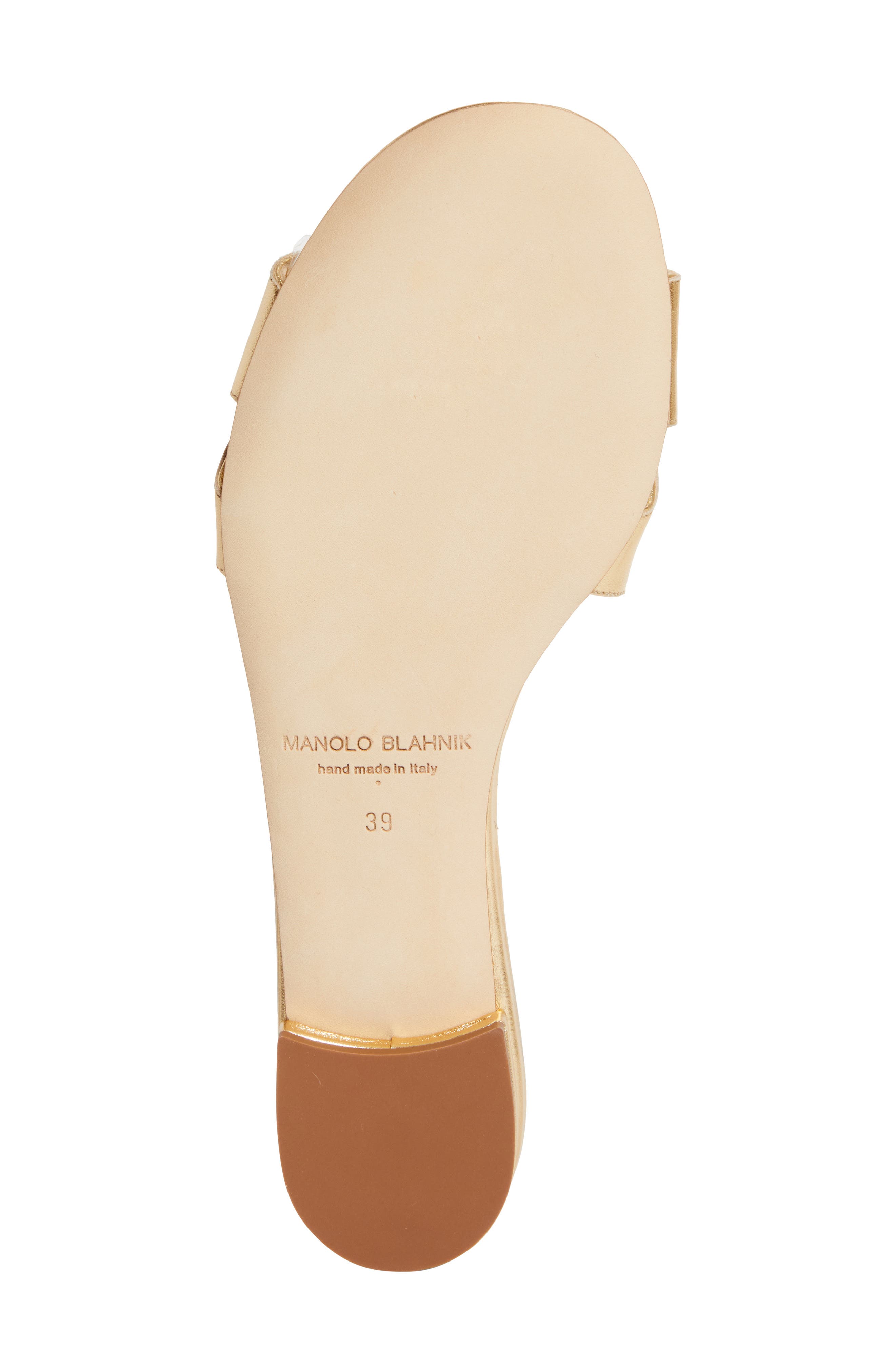 Manolo Blahnik Haribal Slide Sandal, Alternate, color, Metallic Gold