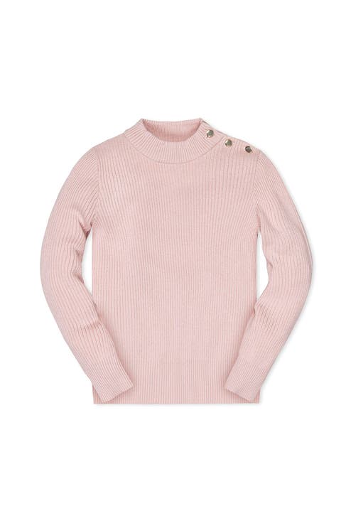 Kids' Organic Long Sleeve Mock Neck Sweater with Gold Buttons (Little Kid and Big Kid)