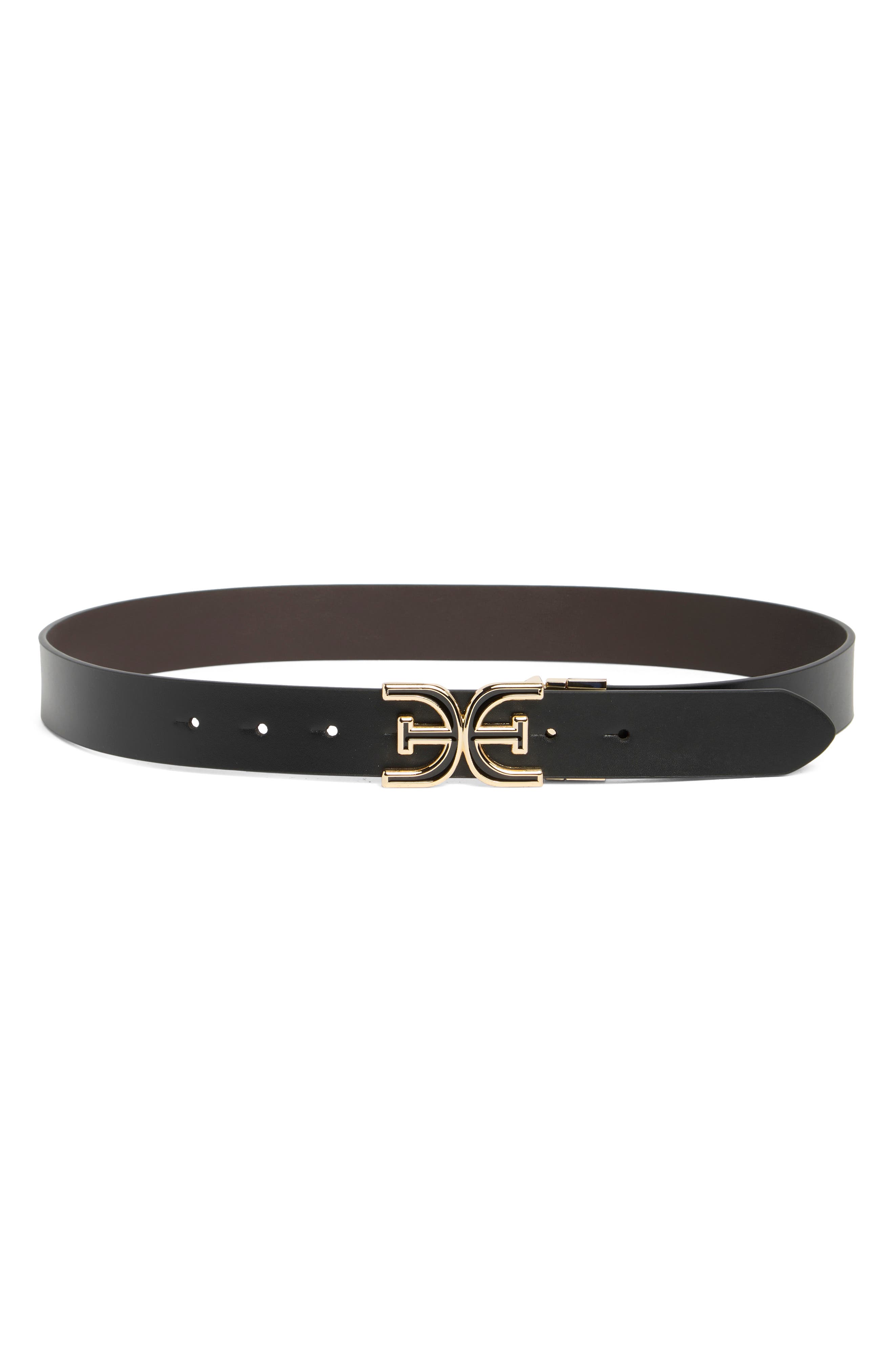 Sam Edelman Monogram Swivel Leather Belt
