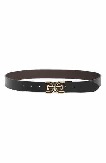 Sam Edelman Monogram Swivel Leather Belt