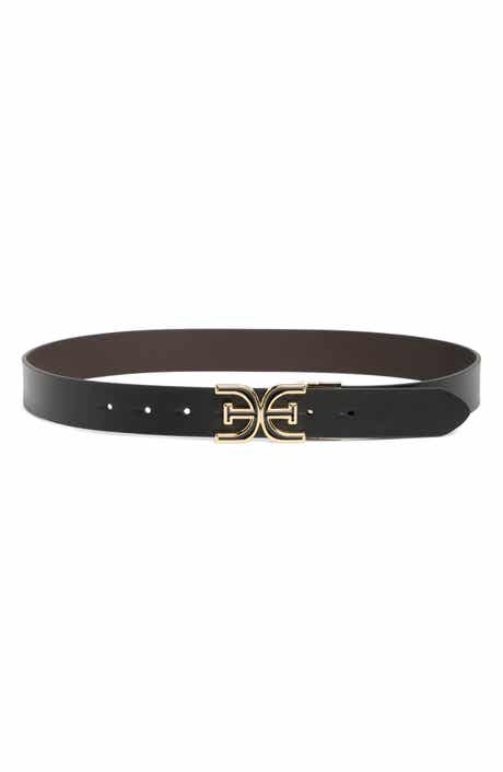 Sam Edelman Monogram Swivel Leather Belt