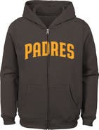 Outerstuff Youth Brown San Diego Padres Wordmark Full-Zip Fleece Hoodie