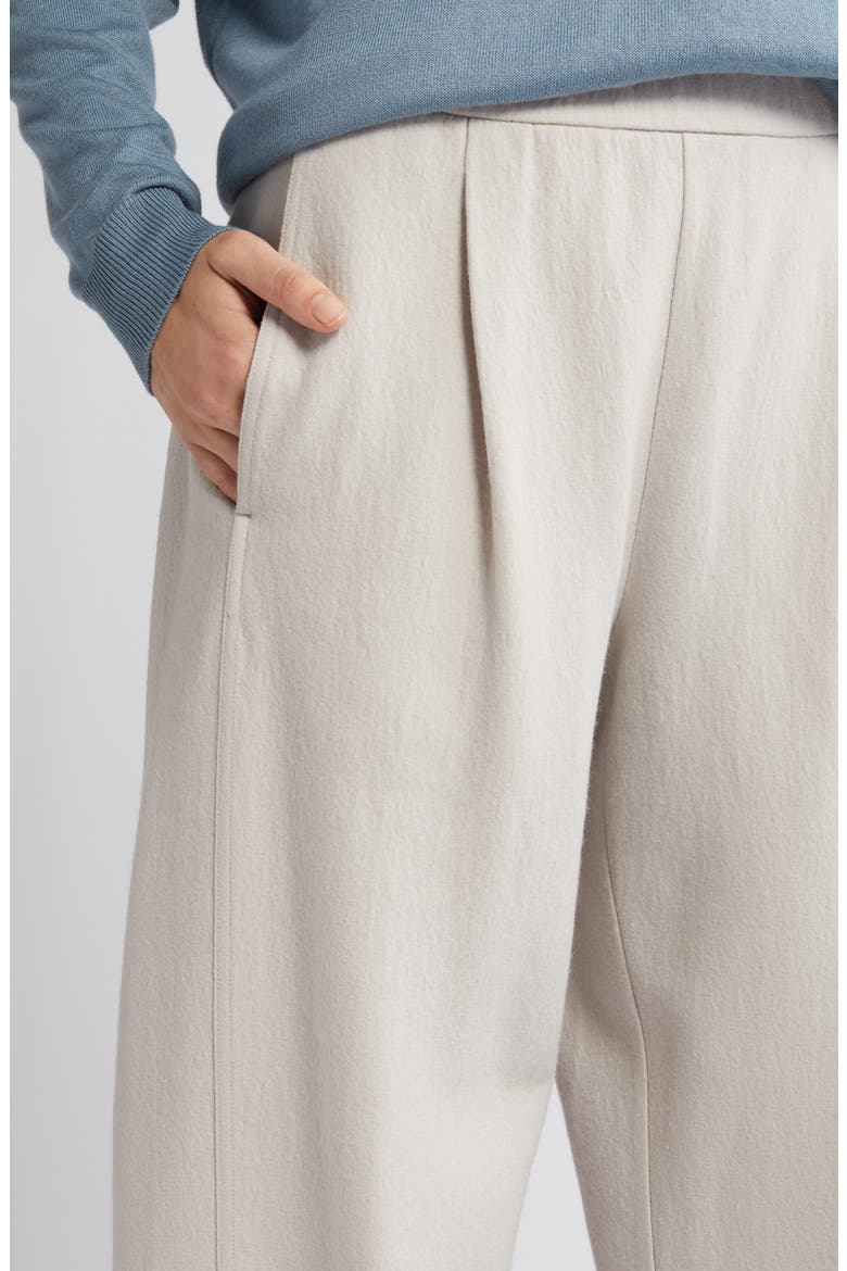 Pleated Wool Ankle Lantern Pants, Alternate, color, CHALK