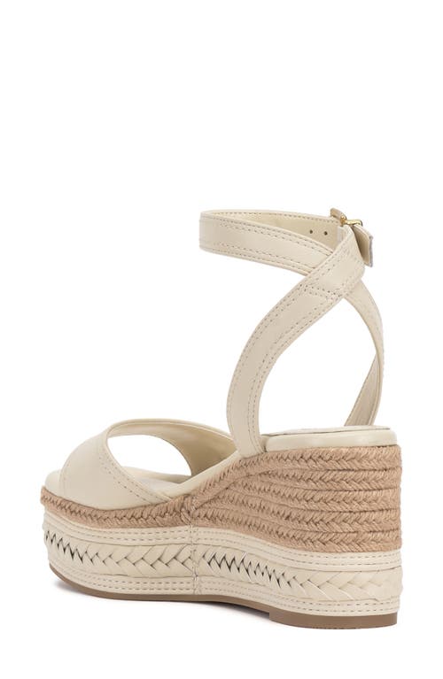 Vince Camuto Lilla Ankle Strap Platform Wedge In Panna Creme
