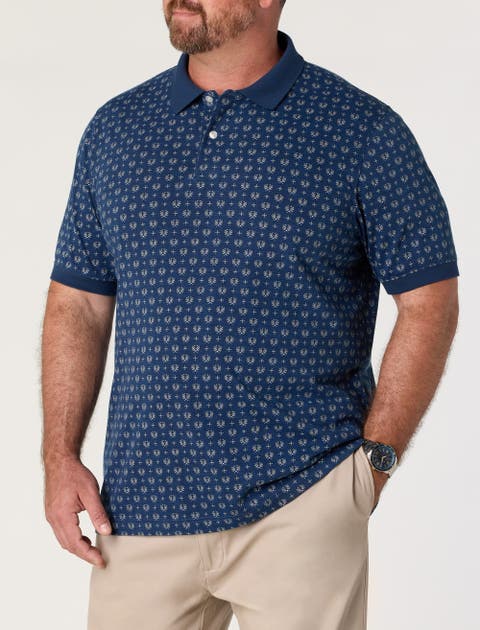 Big & Tall Leaf Print Polo Shirt