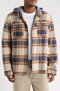 Levi's Plaid Faux Shearling Lined Hooded Shirt Jacket