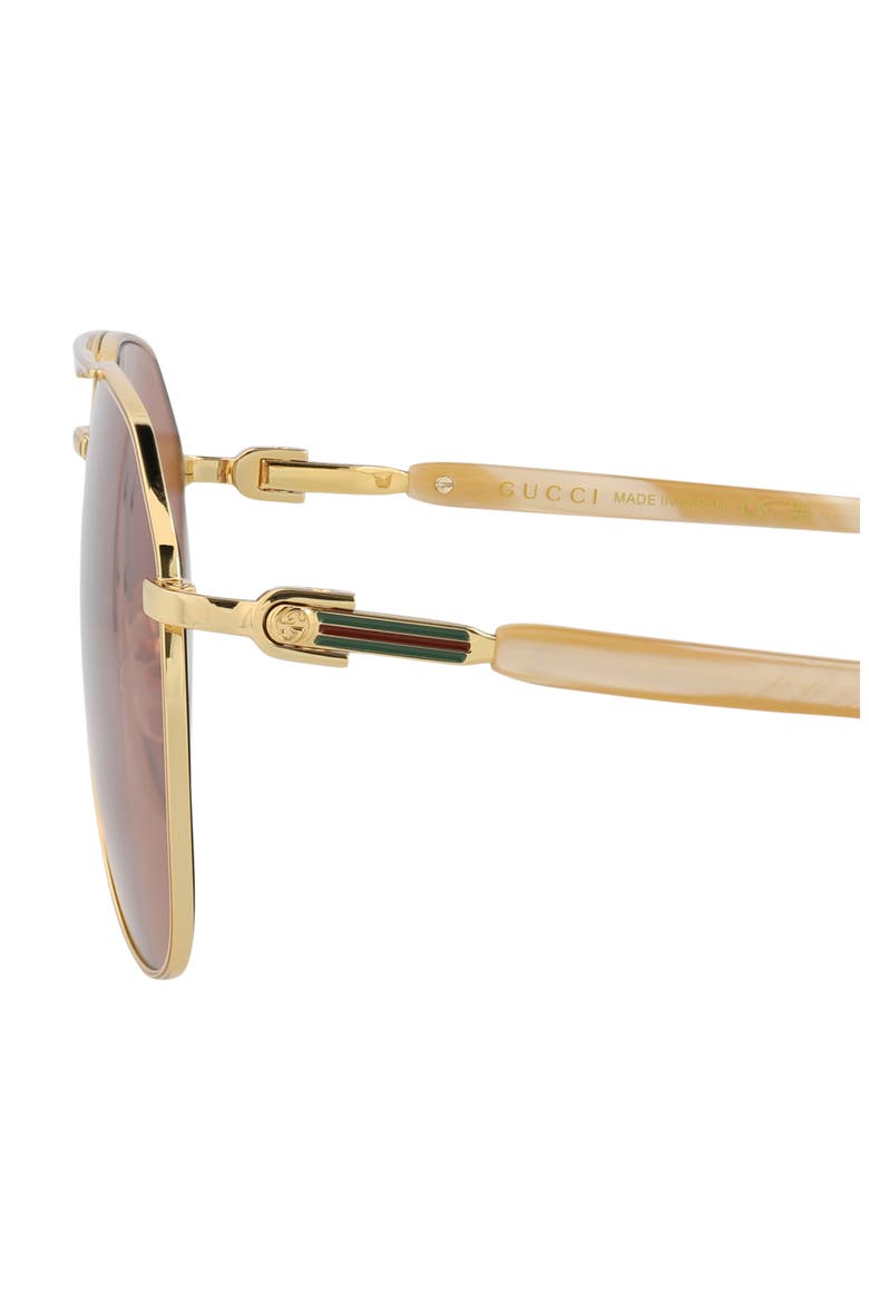 59mm Navigator Sunglasses, Alternate, color, GOLD GOLD BROWN