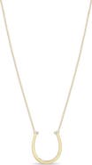 Zoë Chicco 14K Yellow Gold Diamond Horseshoe Pendant Necklace