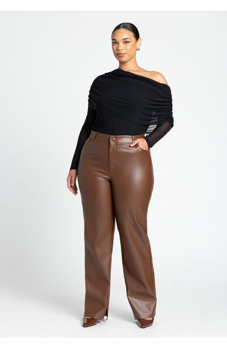 ELOQUII Foldover Drape Top, Alternate, color, 