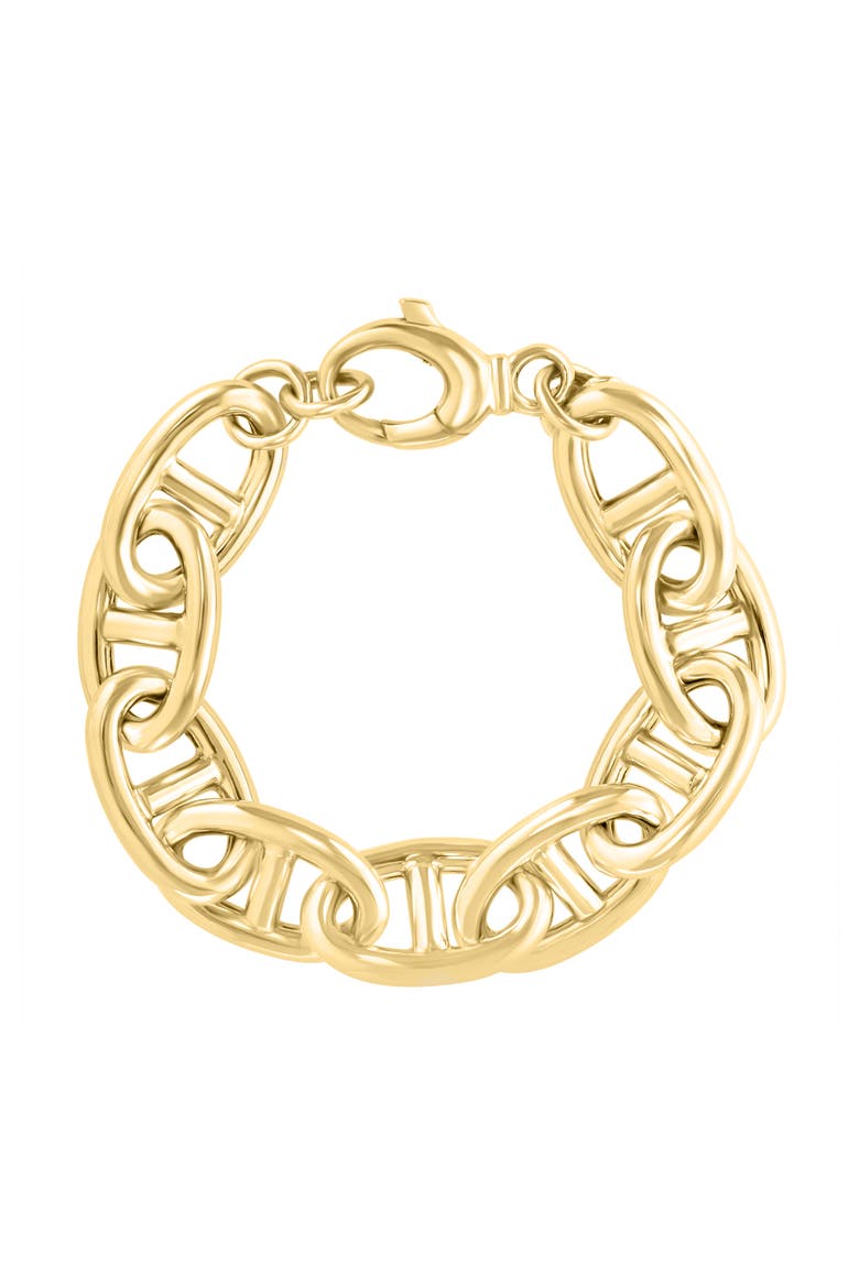 Sculpted Open Link Bracelet in Gold-Plated Sterling Silver, Main, color, Yellow