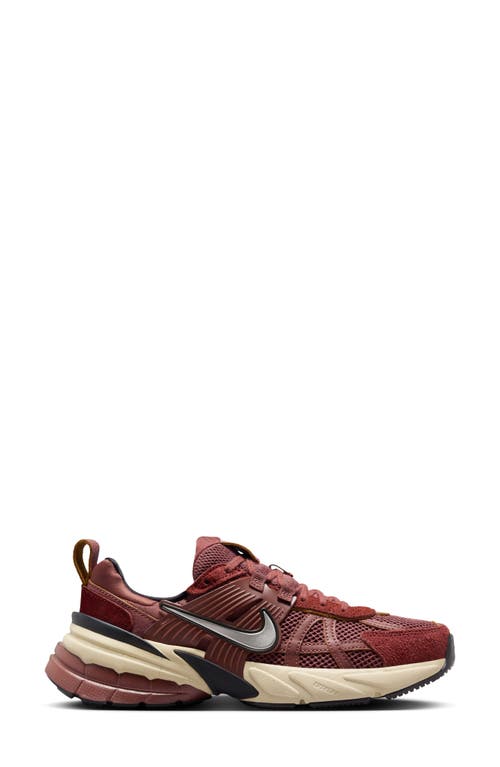 Nike V2k Run Sneaker In Red Sepia/chrome/dark Pony