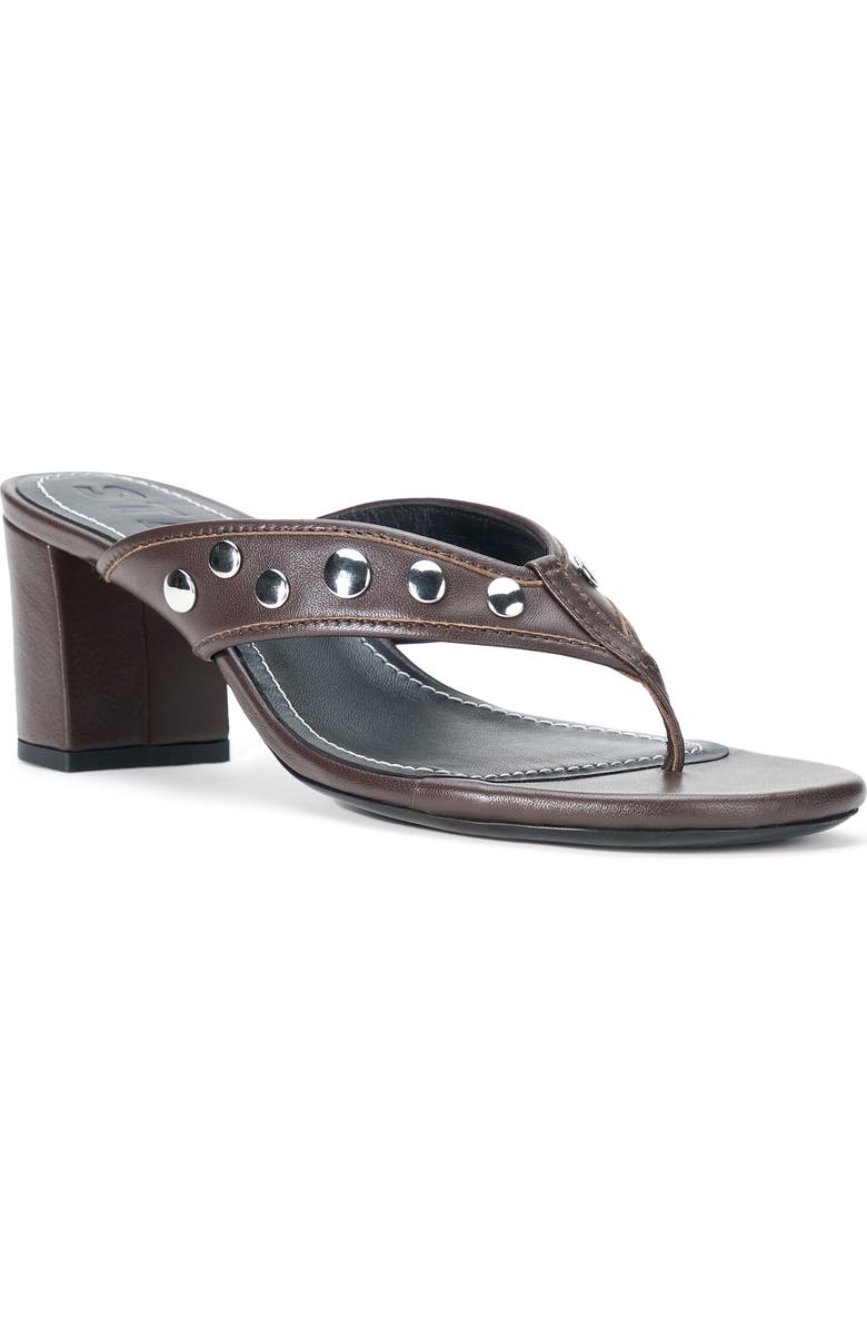 STAUD Nova Studded Thong Block Heel Sandal, Main, color,