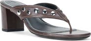 STAUD Nova Studded Thong Block Heel Sandal