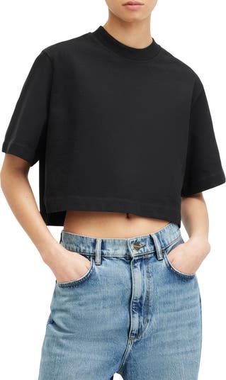 tシャツ LOTTIE CREW NECK CROPPED T-SHIRT | LOTTIE クルー ネック クロップド Tシャツ レディース Lottie Crew Neck Cropped T-Shirt BLACK OYSTER BLUE