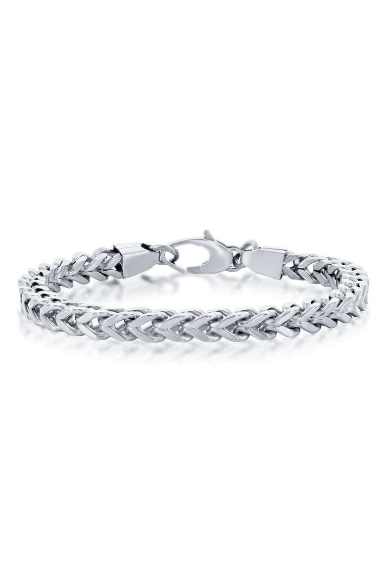 Men's Franco Chain Bracelet, Main, color, SILVER