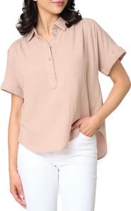 GIBSONLOOK All Day Cotton Gauze Popover Shirt