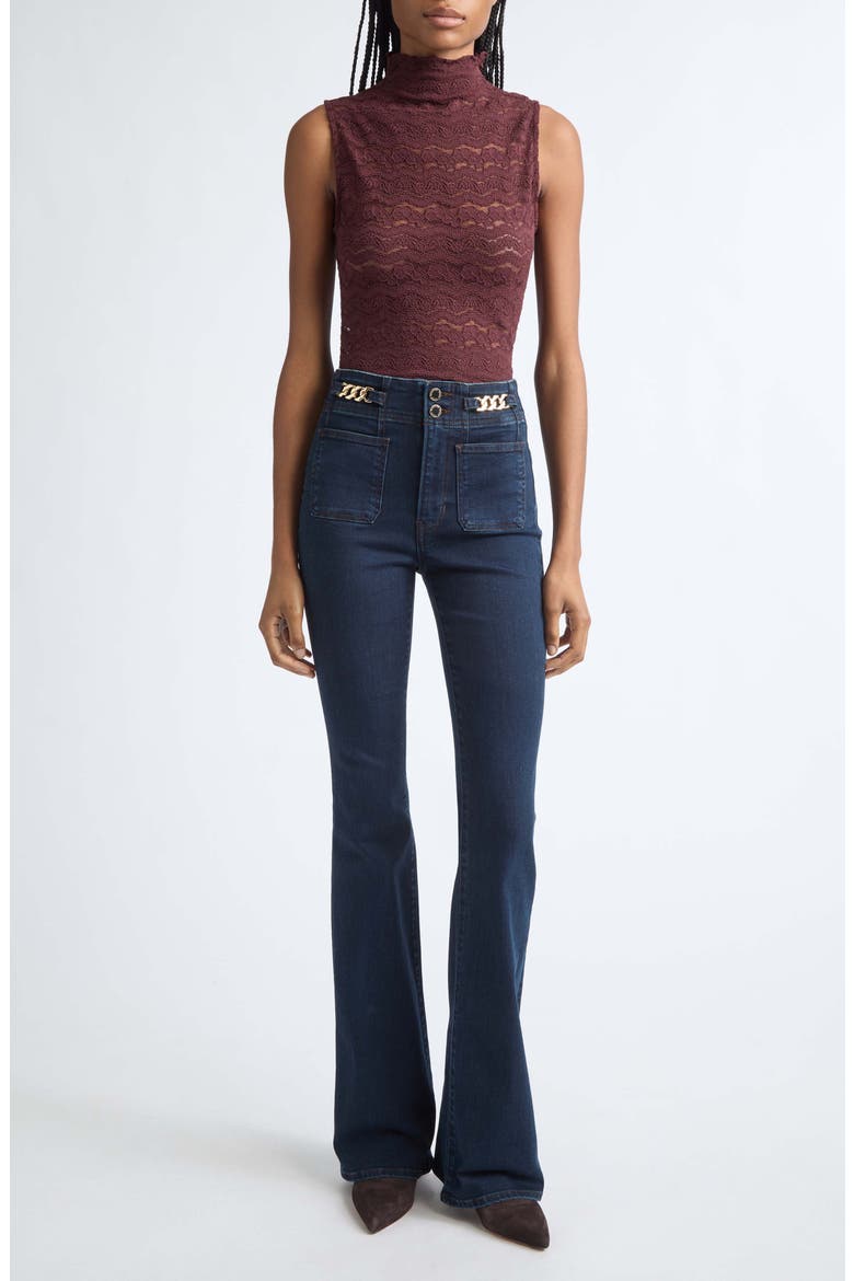 Alora Lace Mock Neck Top, Alternate, color, BURGUNDY