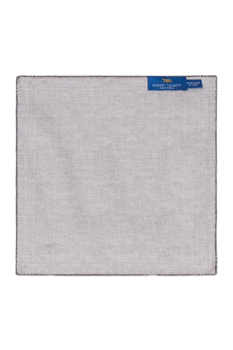 Collins Reversible Silk Pocket Square, Alternate, color, Charcoal/Gray