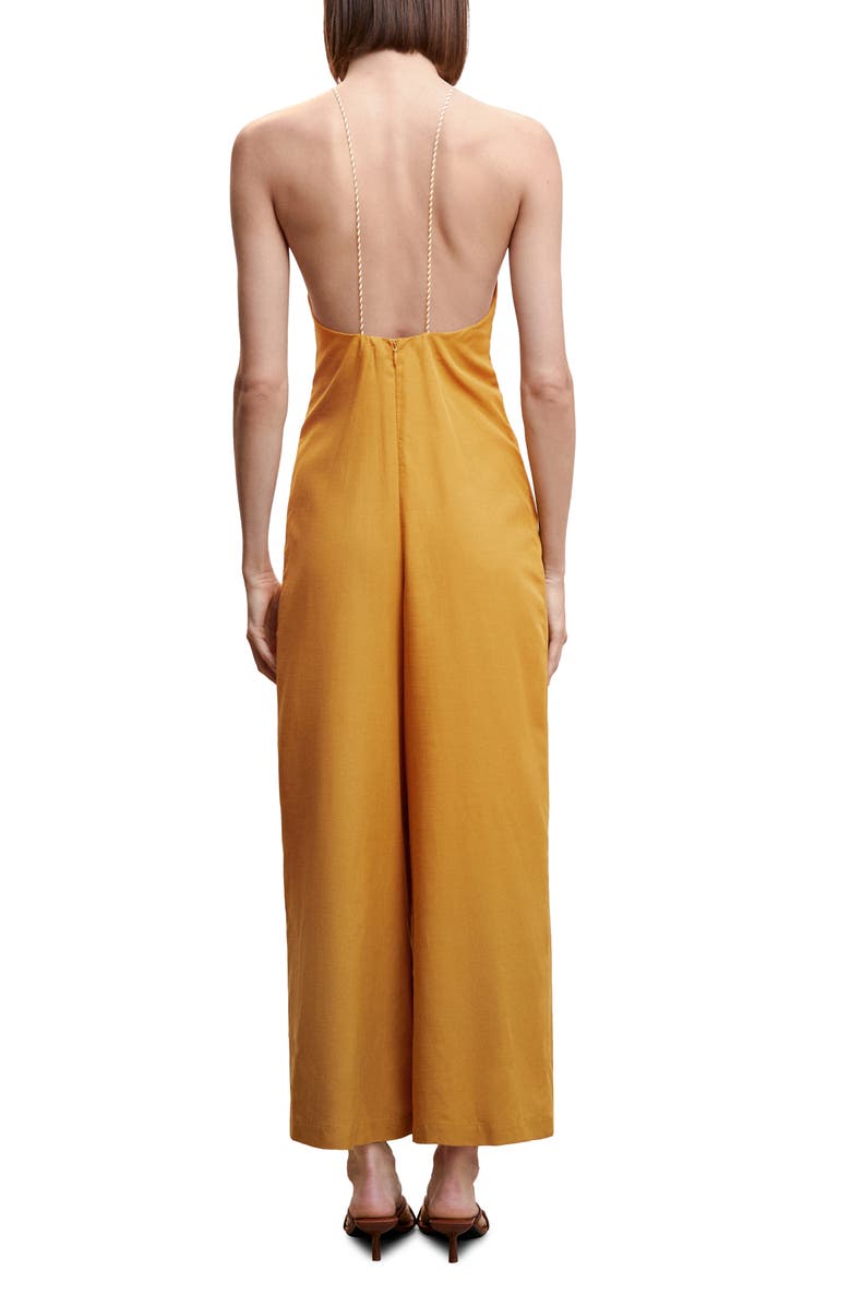 MANGO Open Back Crop Jumpsuit, Alternate, color, 