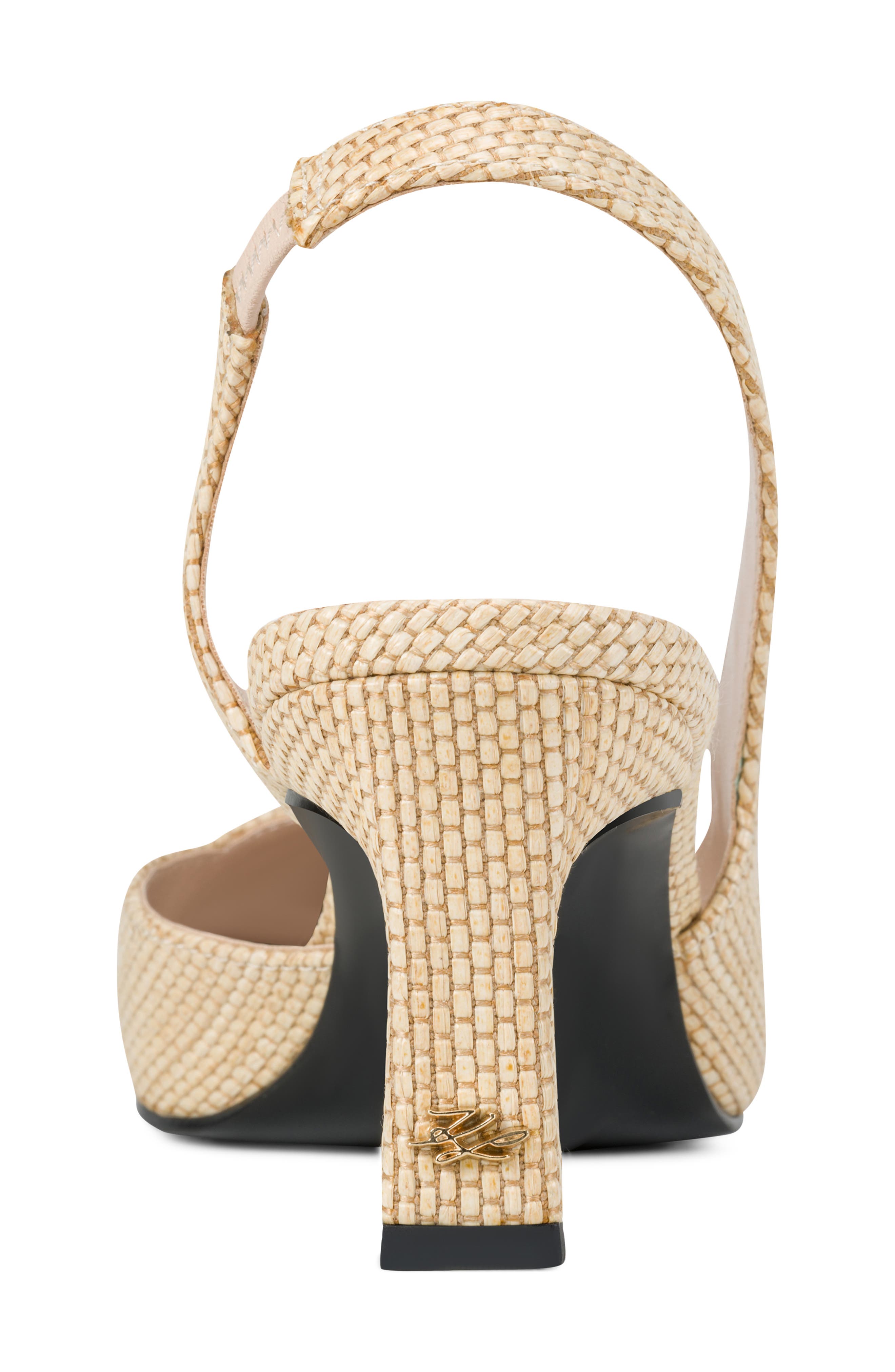 KARL LAGERFELD PARIS Sheenz Woven Slingback Pump, Alternate, color, Natural