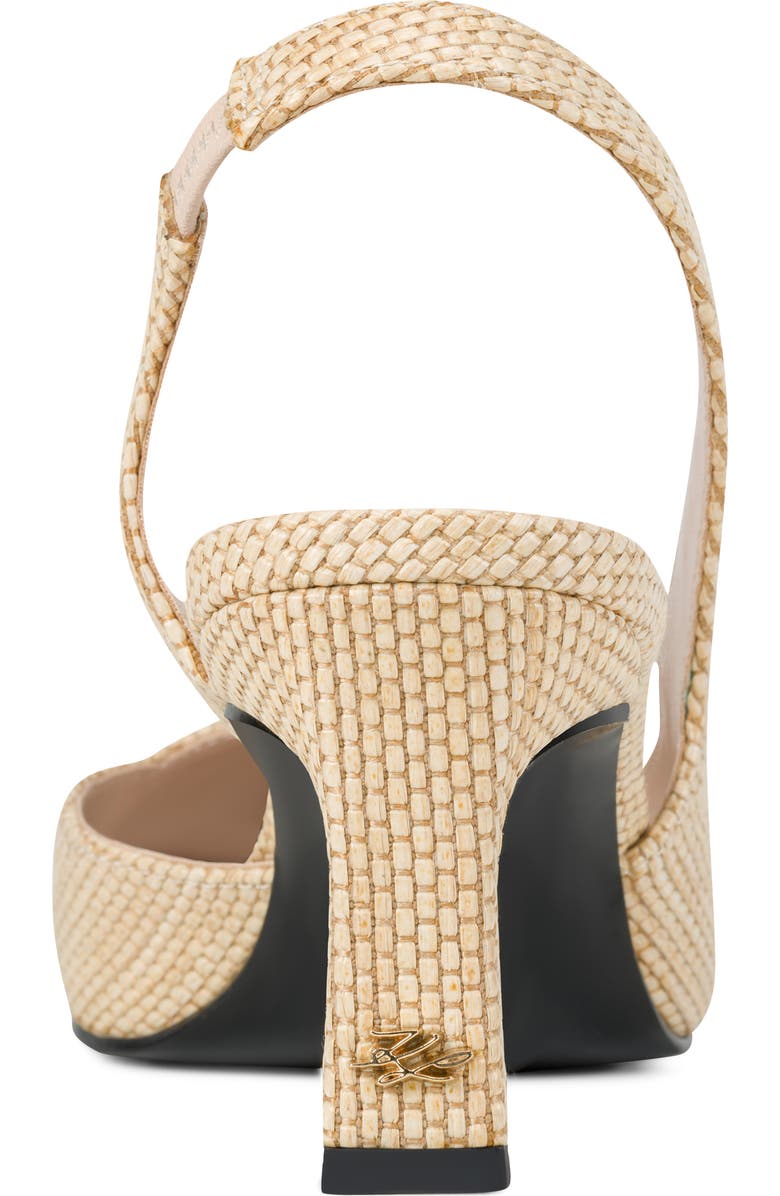 KARL LAGERFELD PARIS Sheenz Woven Slingback Pump, Alternate, color, Natural