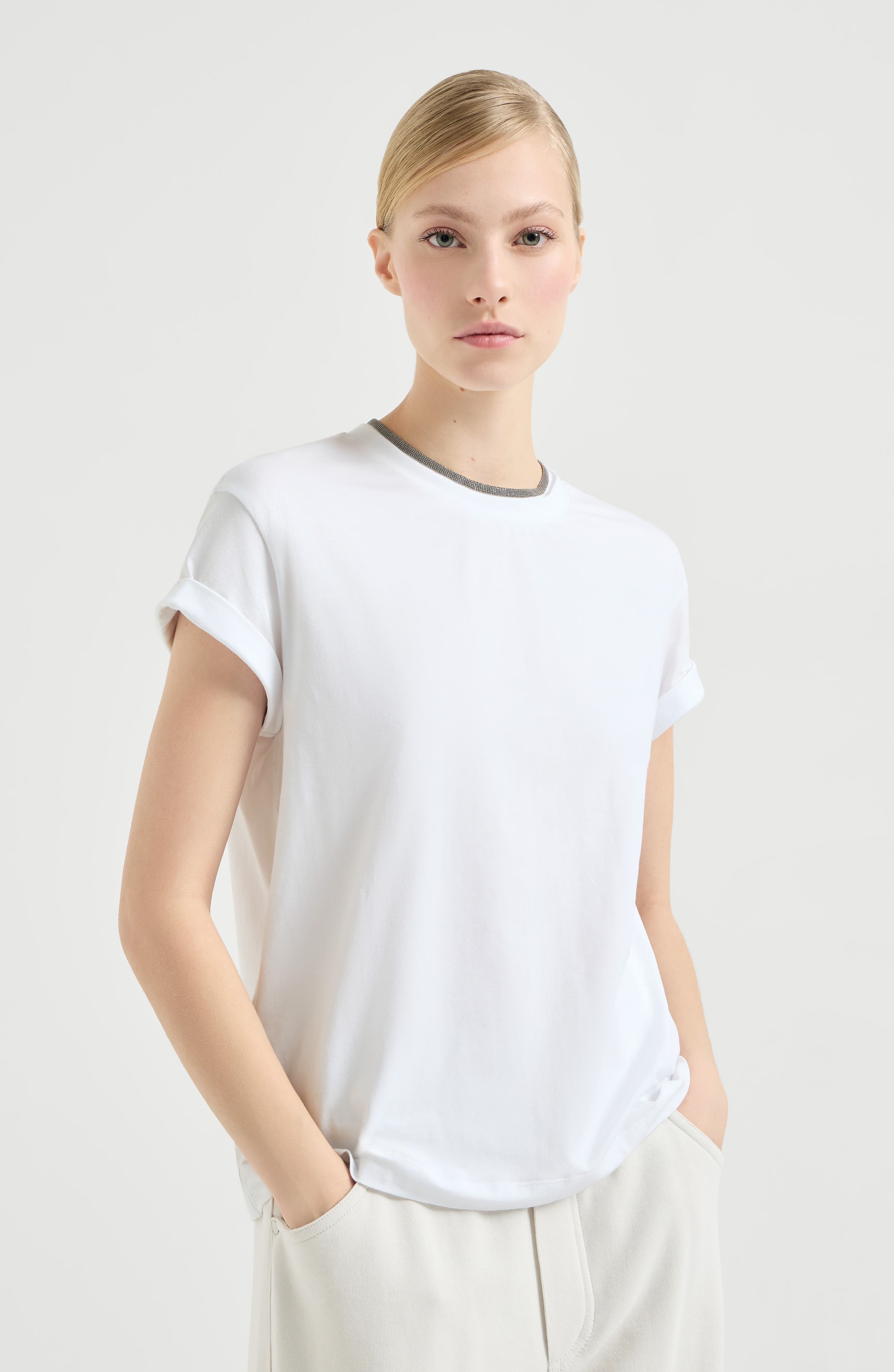 T-shirt with Precious Faux Layering - image 3