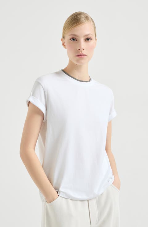 T-shirt with Precious Faux Layering