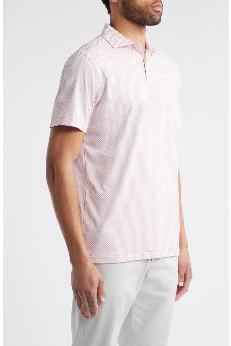 Crown Crafted Geo Print Performance Jersey Polo, Alternate, color, WHITE