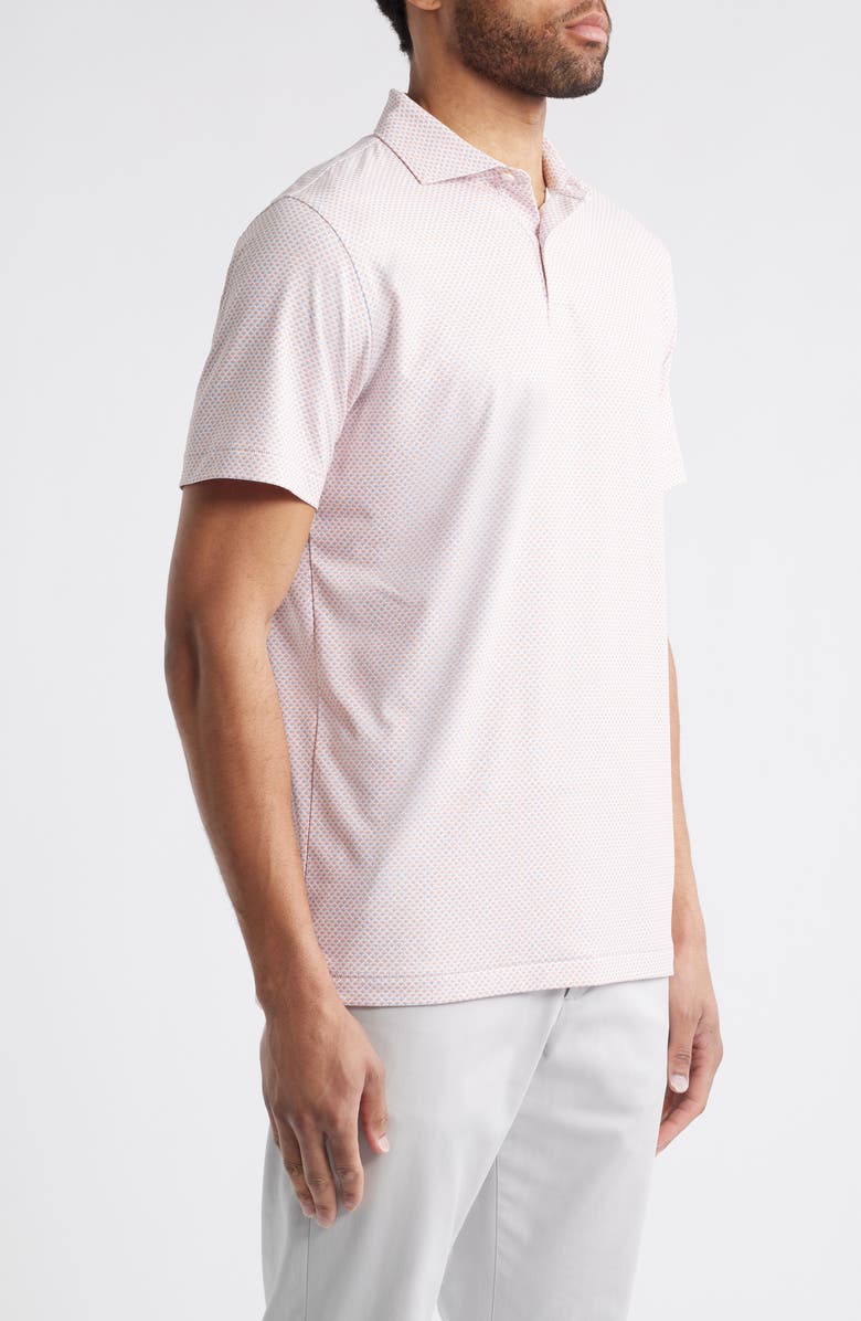 Peter Millar Crown Crafted Geo Print Performance Jersey Polo, Alternate, color, White